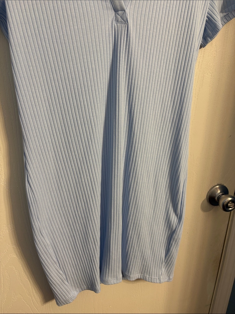 H&M Light Blue Ribbed Polo Mini Dress - Picture 4 of 7